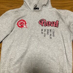 Gray Hoodie with Red Accents